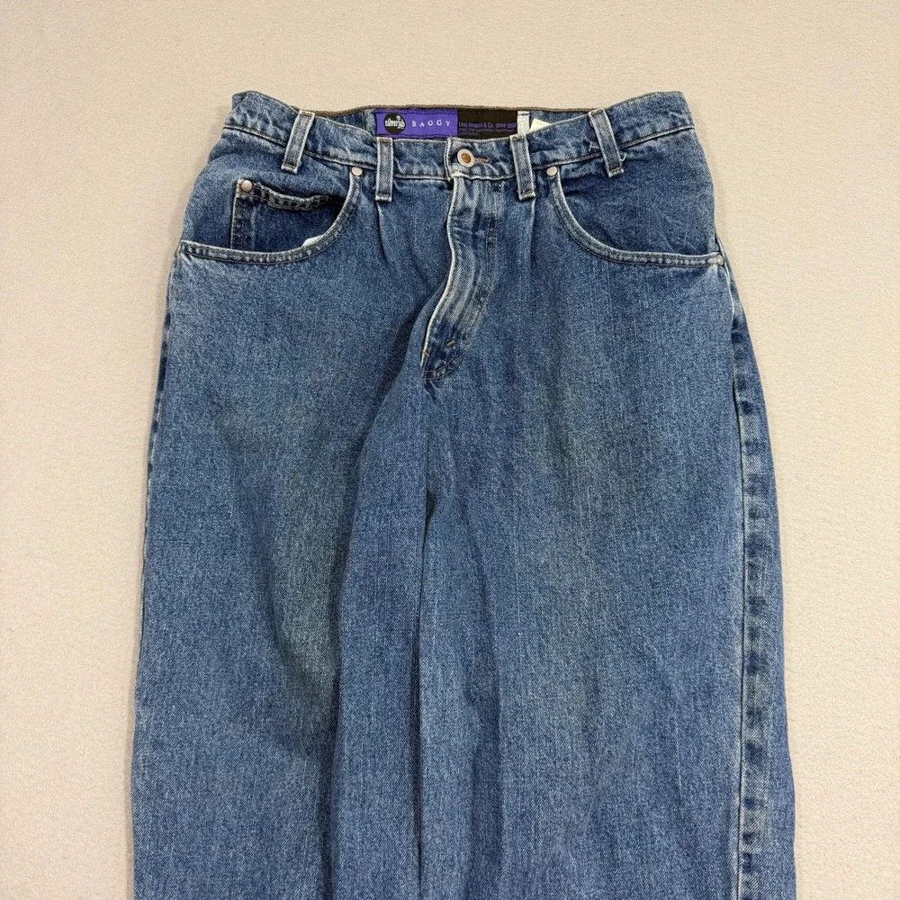 Vintage Levis Silvertab Baggy Jeans 33x32 Purple Tag 90s Denim Made in USA 1993
